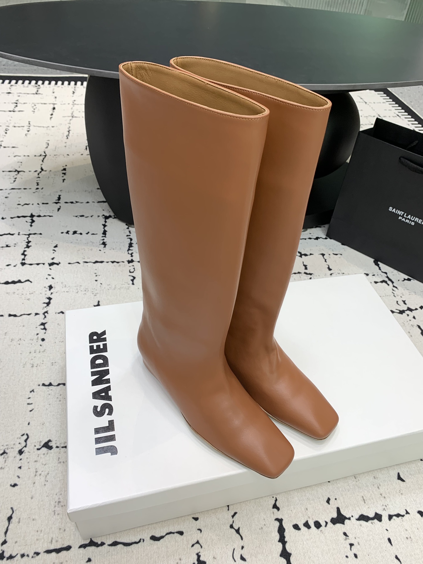 Jil Sander Lange Stiefel Kalbsleder Rindsleder Herbst/Winter Kollektion