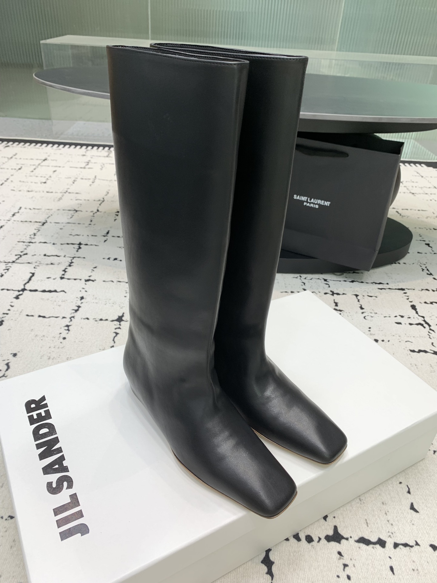 Jil Sander Lange Stiefel Kalbsleder Rindsleder Herbst/Winter Kollektion