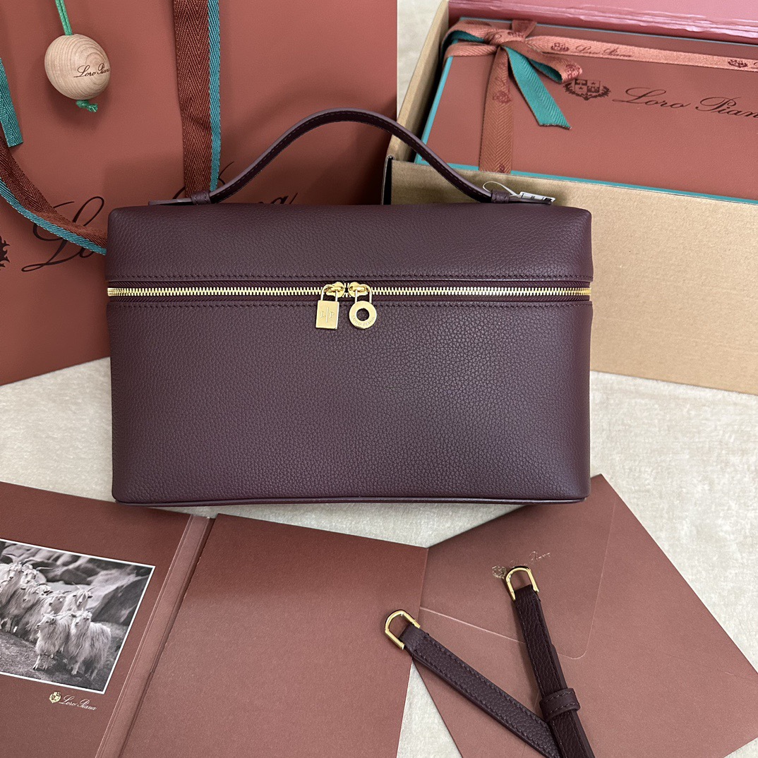 Loro Piana Purple Box Zip Handbag