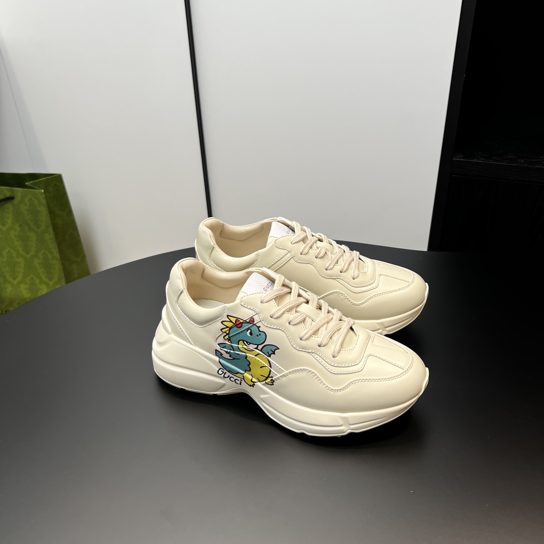 Gucci Shoes Sneakers White Yellow Unisex Fashion