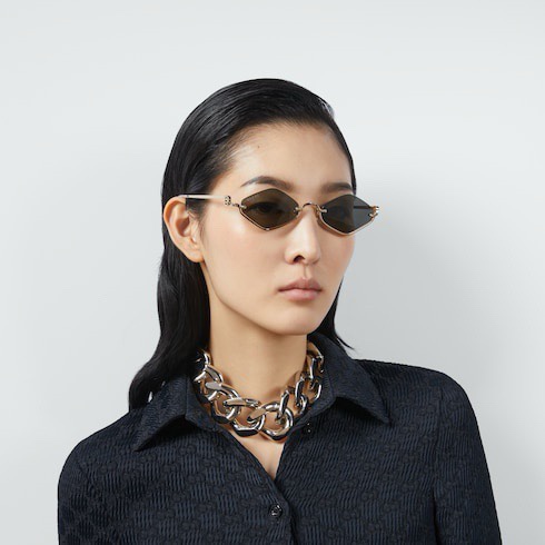 Gucci 1604s Rimless Small Rhombus Sunglasses with GG Pattern Lens - 56mm 5 i1714032983 4609 1