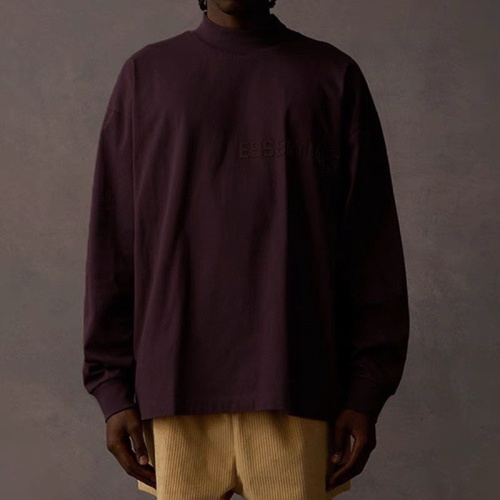 Essentials Fear of God Flocked High Neck Cotton Long Sleeve T-Shirt 4 Essentials Fear of God Flocked High Neck Cotton Long Sleeve T-Shirt