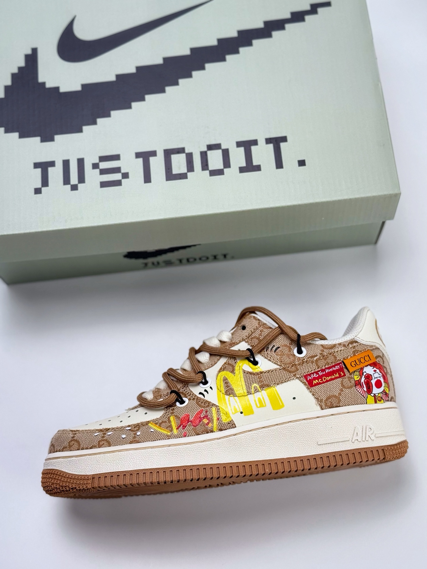 Nike Air Force 1 Low 07 x GUCCI 白黄帆布绑带 BD0077-111