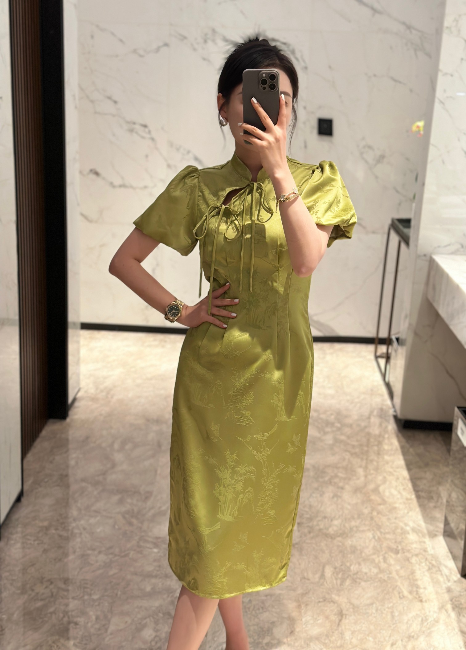 新款改良旗袍气质复古中国风小众设计小女人味连衣裙4！码数；sMLXL183ljew24zjdbq