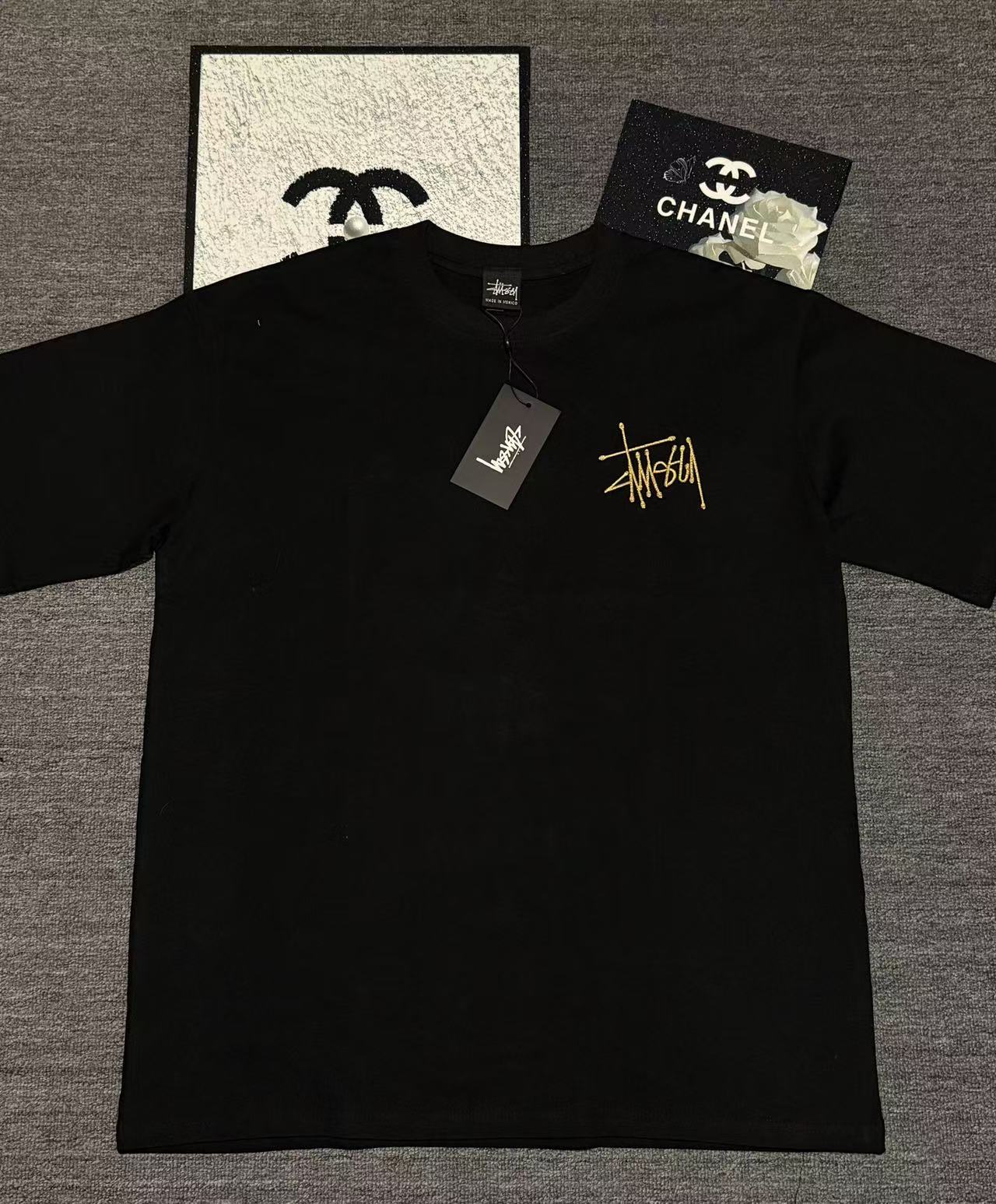 @80 STUSSY Stussy Ojo de la Luz camiseta de manga corta unisex con bordado, colores: negro, blanco, tallas: M-XXL