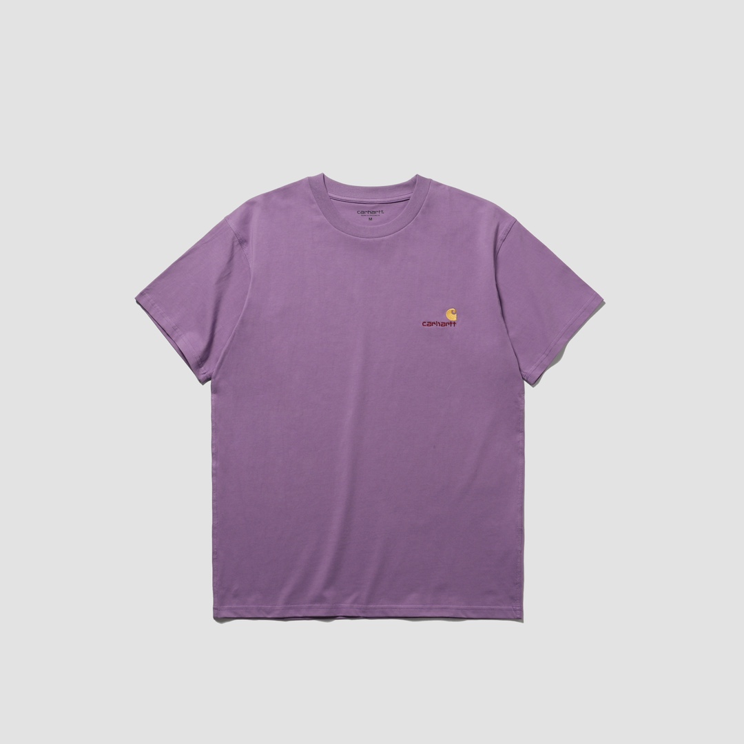 Pysdwz 卡哈特刺绣款短袖T恤，男女同款，釆用了精梳全棉zedqe克．\n颜色：紫色 黑色 卡其 白色，\n尺码：S M L XL