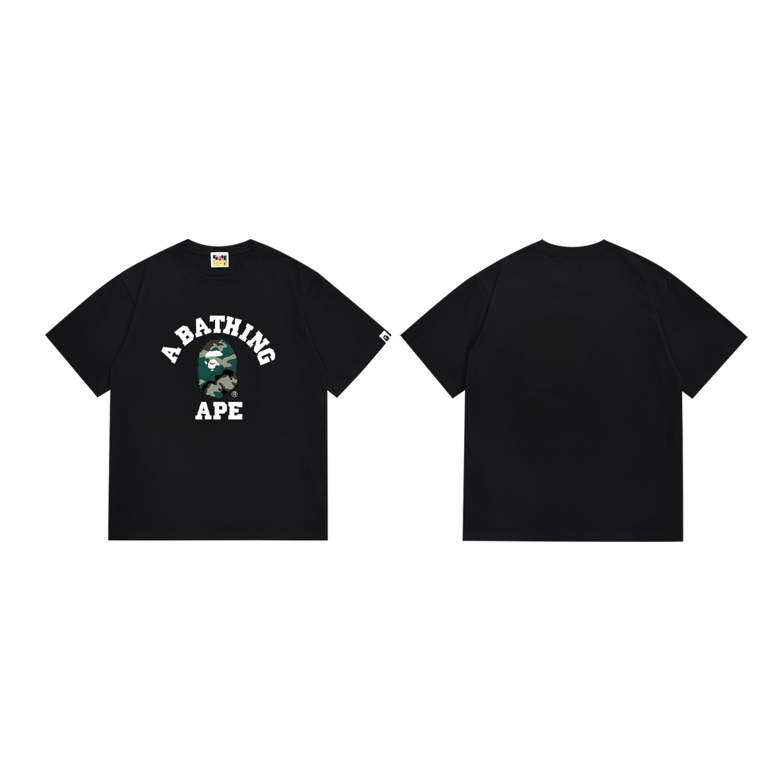 BAPE Short Sleeve T-Shirts: High-Quality Cotton, Unisex, Black & White, Various Sizes - 图片 3