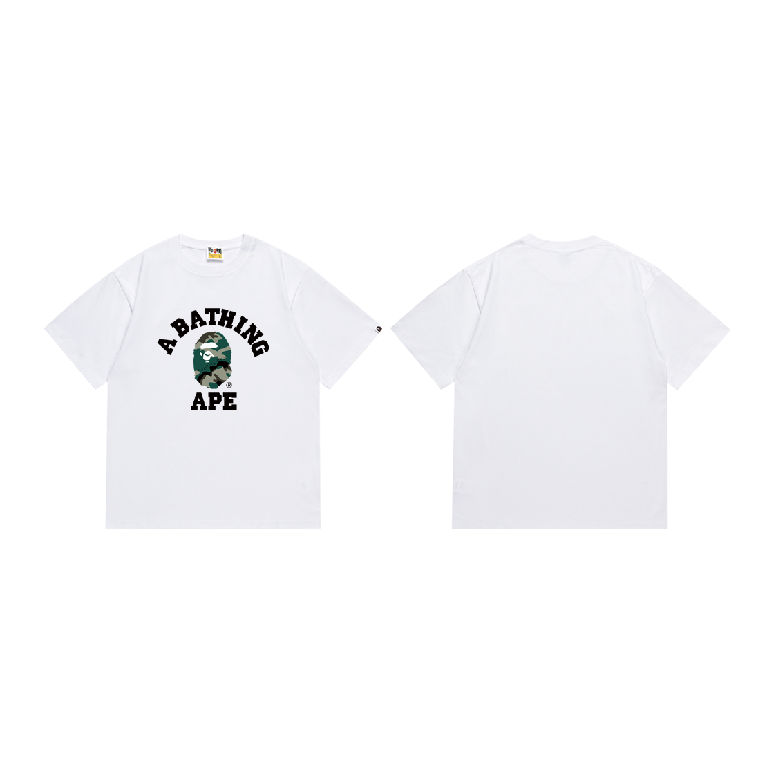 BAPE Short Sleeve T-Shirts: High-Quality Cotton, Unisex, Black & White, Various Sizes - 图片 6