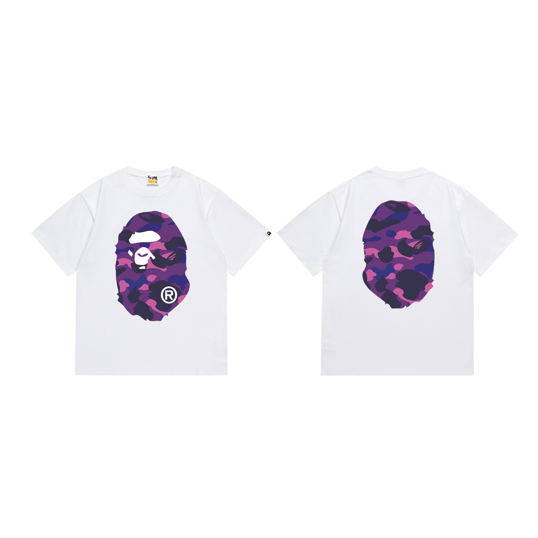 BAPE Two-Face Headprint T-Shirt – High-Quality Cotton, Unisex, Various Colors - 图片 6