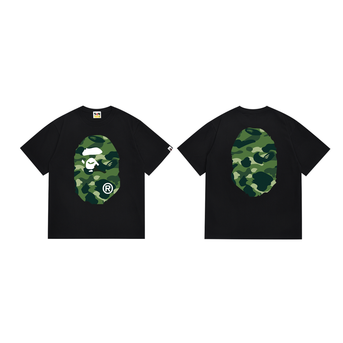 BAPE Two-Face T-Shirt in High-Quality Cotton, Various Colors, Unisex Sizes - 图片 3