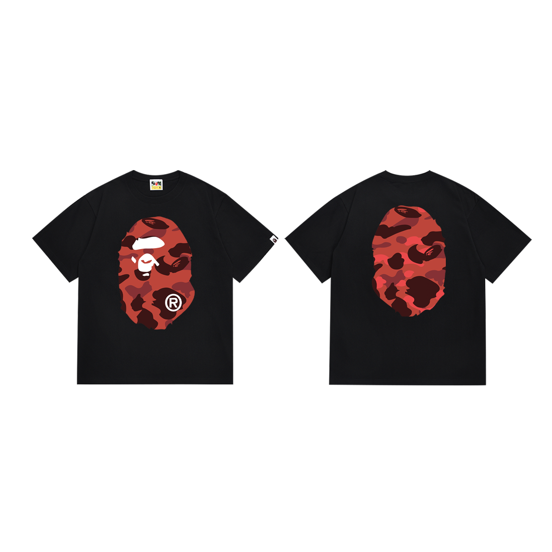BAPE Two-Face Cotton T-Shirt with Unique Headprint – High-Quality Fabric, Unisex, Various Colors. - 图片 3
