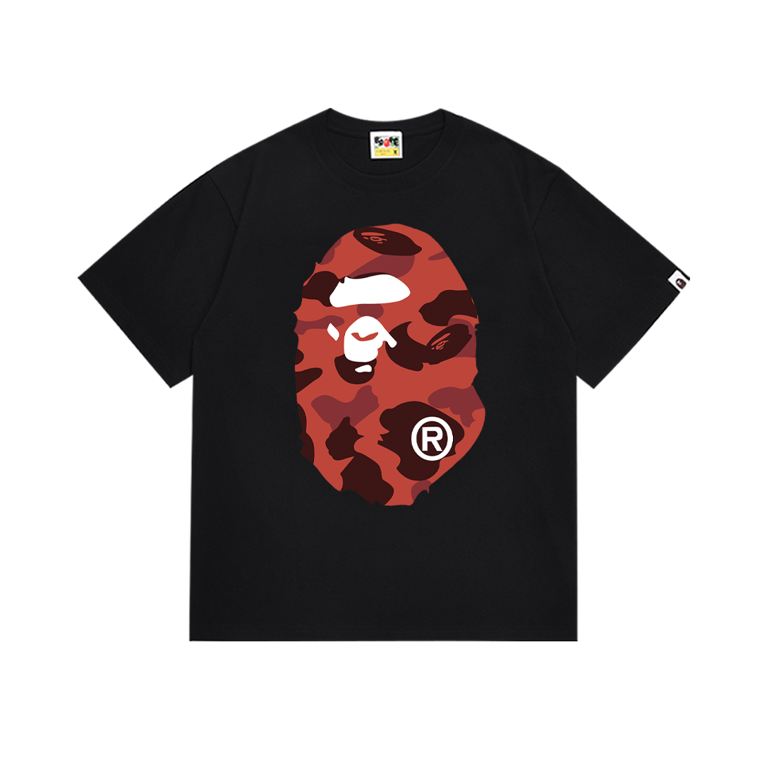 BAPE Two-Face Cotton T-Shirt with Unique Headprint – High-Quality Fabric, Unisex, Various Colors.