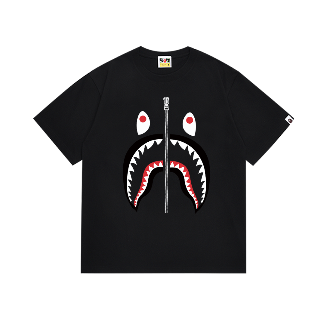 BAPE Classic Shark-Talking Couple T-Shirt in Black & White, Sizes SM-XXL