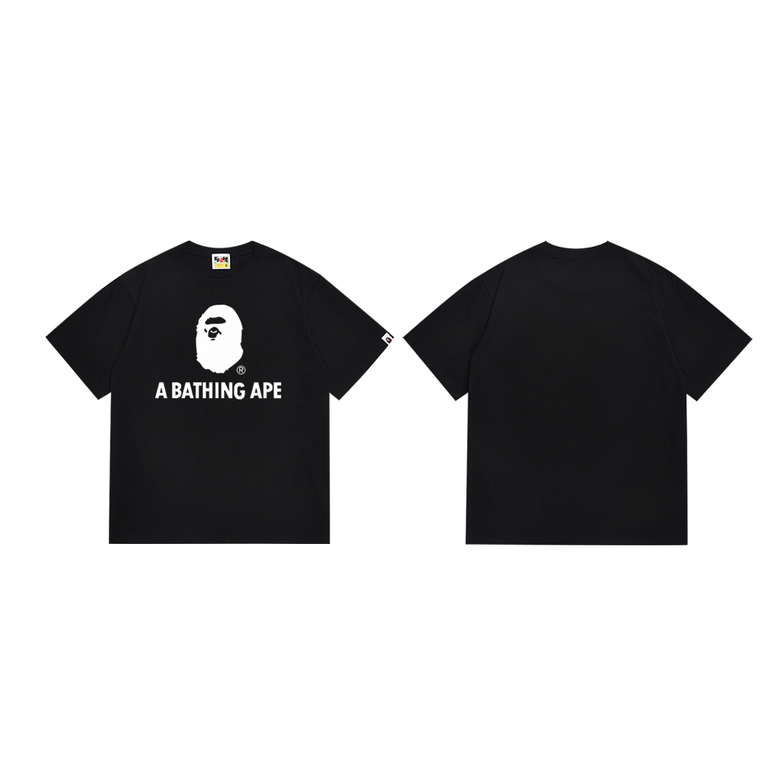 BAPE Ape Head Classic Alphabet T-Shirt: High-Quality Cotton, Unisex, Black & White, Sizes SM-XXL. - 图片 3
