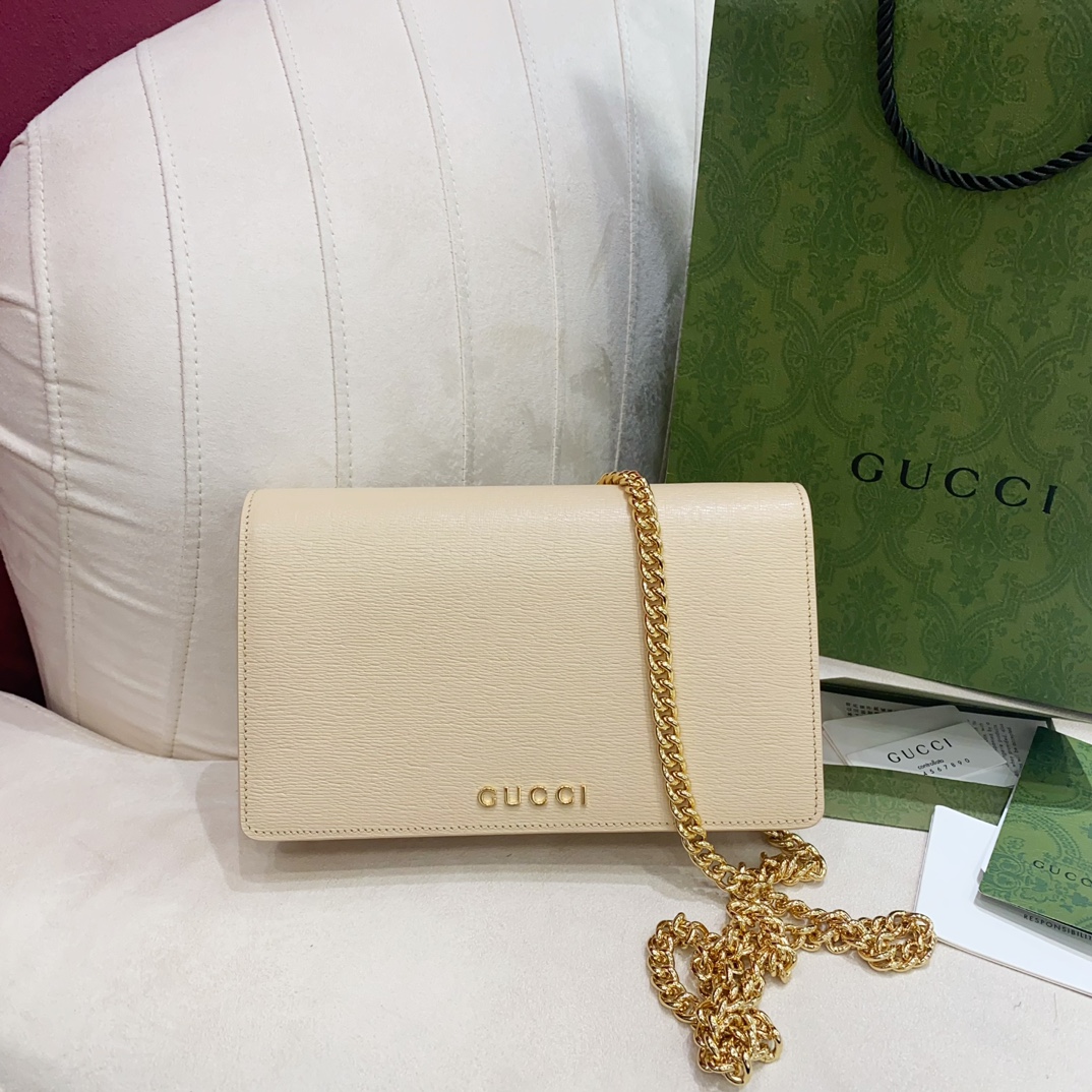 Gucci Crossbody & Shoulder Bags Replica 1:1
 Apricot Color Gold Cowhide Chains