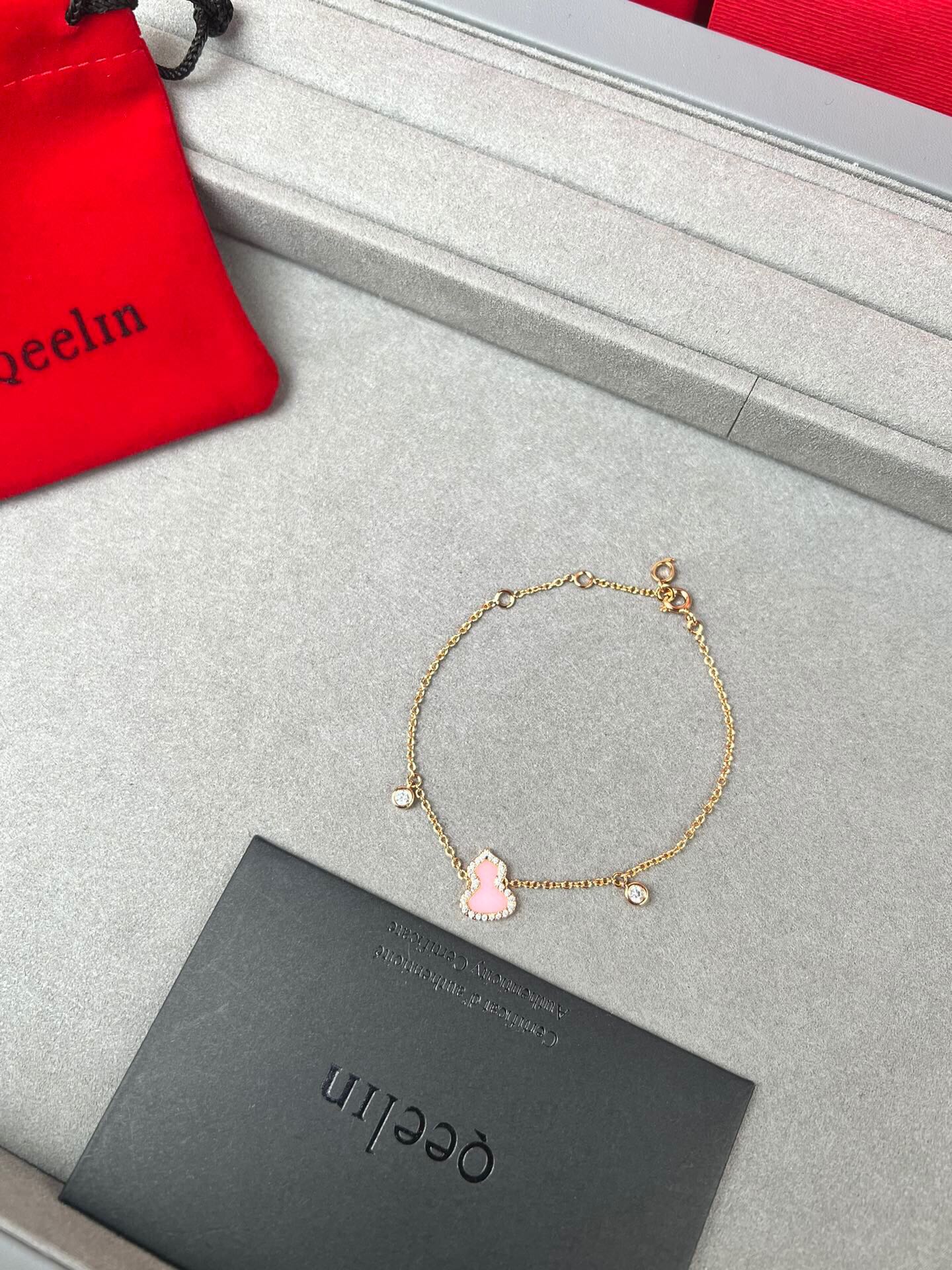 “Pink Protein Bracelet with Gold Metal and Heart-Lifting Color: Fresh and Macaroon Girls Fashion Accessory” - 图片 8