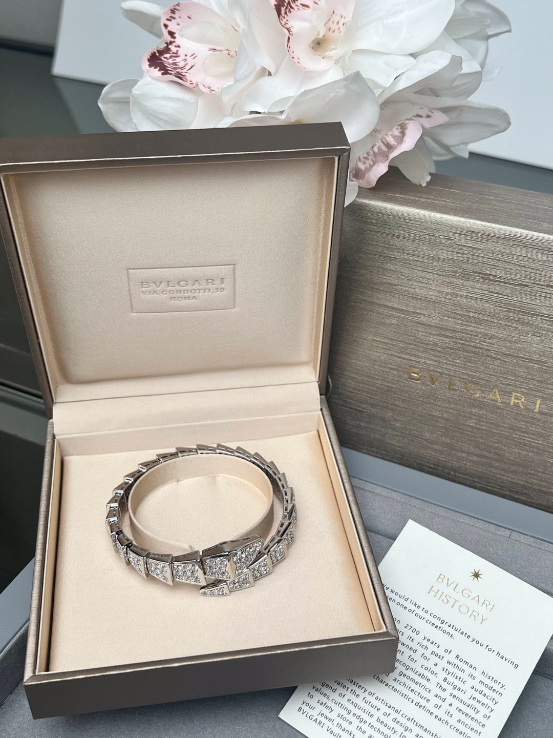 Capturing the Charm: Serpenti Viper Bracelet Poaching 850 with Diamonds and Gold - 图片 5