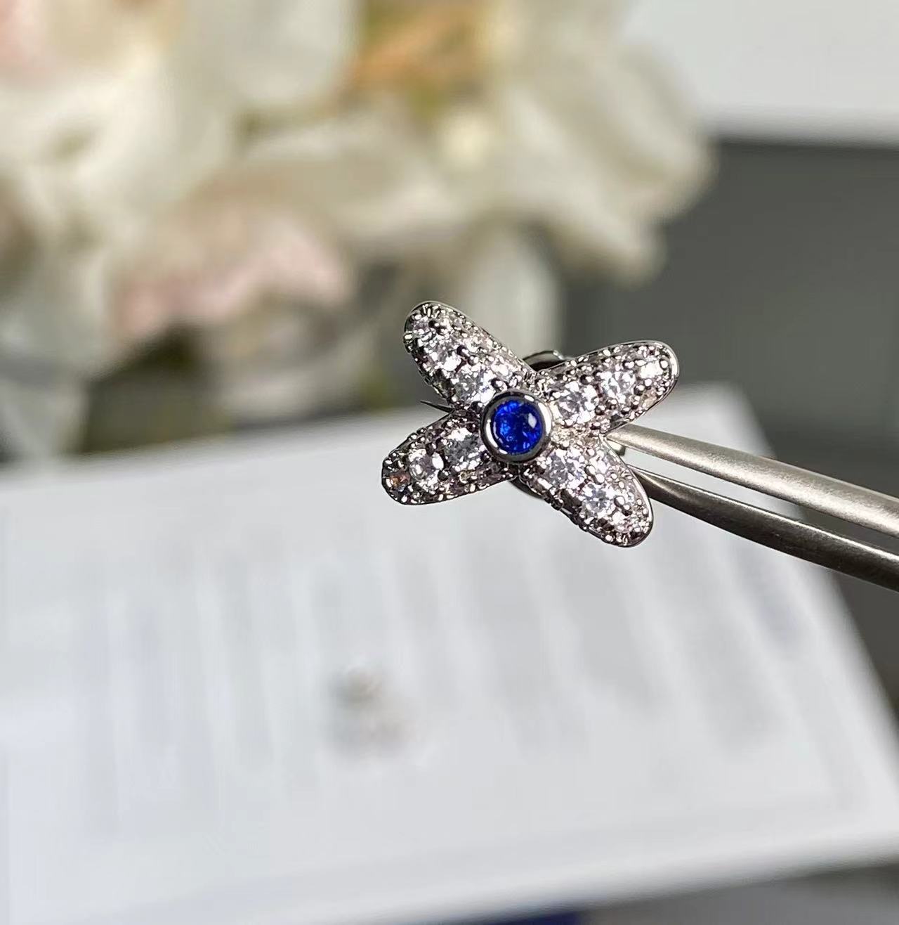 Elegant Sapphire Accent Butterfly Stud Earrings - Exquisite Design, Perfect Gift 3 a1740316257078 4528