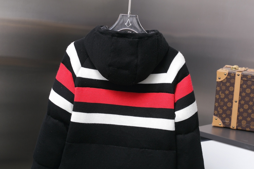 High-quality Prada knit coat with cashmere and down. Colors: Black, White. Sizes: S, M, L, XL.-Big cat