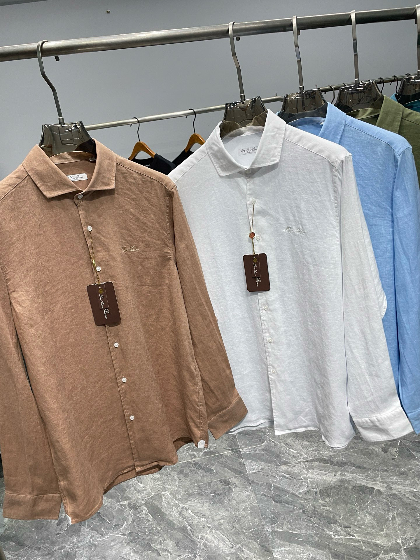 。🔅LSS春夏新款进口亚麻面料纯色翻领衬衣，男士简约logo刺绣标识商务休闲百搭长袖衬衫！贸易公司渠道稀