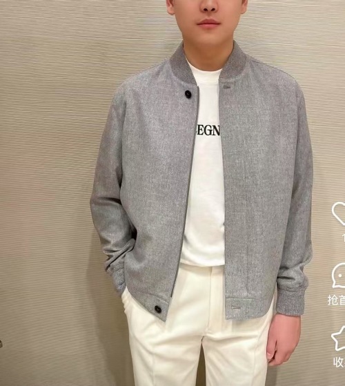 Ermenegildo Zegna Gray Lightweight Bomber Jacket - Premium Quality 1 Ermenegildo Zegna Gray Lightweight Bomber Jacket - Premium Quality