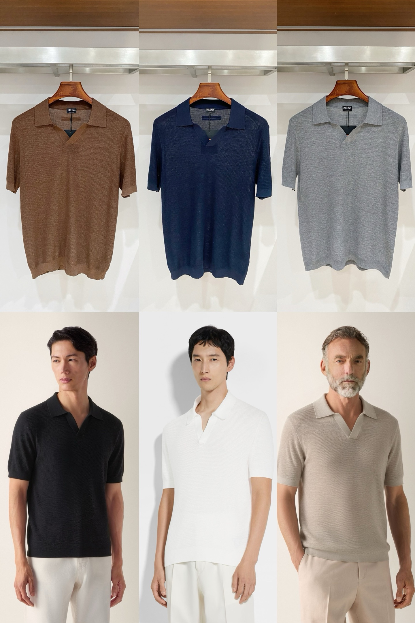제냐 아세테이트 텐셀 린넨 혼방 남성 반팔 티셔츠 88348 이미지 9
