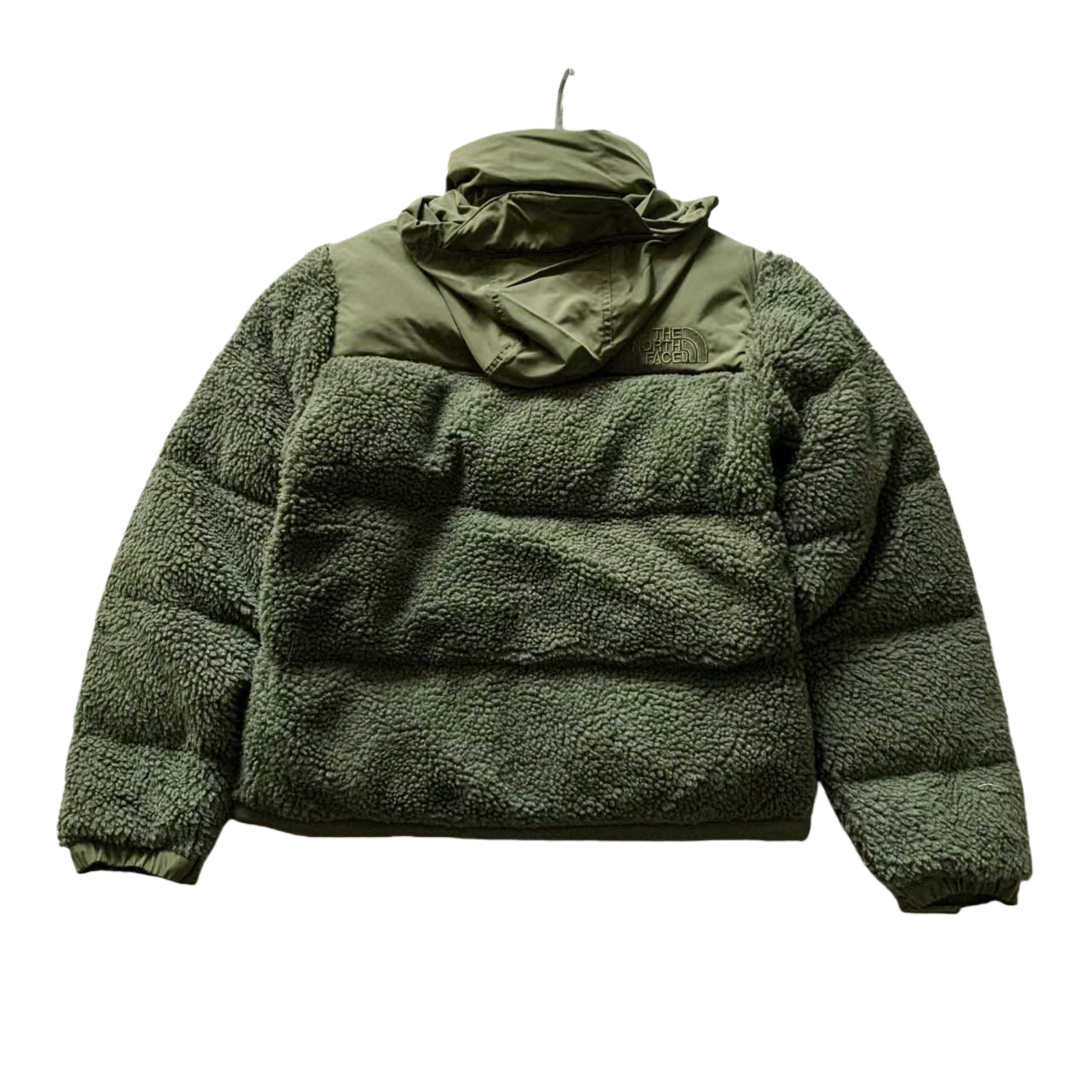 The North Face 羊羔毛拼接 2way ダウンジャケット 70%高品質ダックダウン 隠れフード 保温性抜群 オリーブ×ネイビー