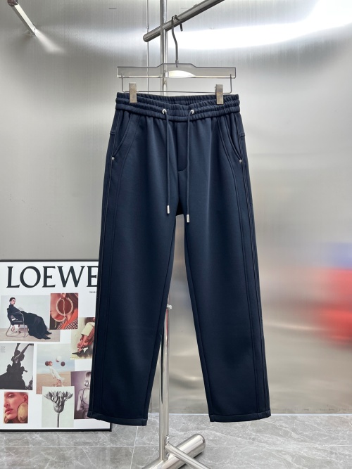 Balenciaga 2025 Autumn/Winter Navy Blue Lounge Pants with Embroidered Logo 1 Balenciaga 2025 Autumn/Winter Navy Blue Lounge Pants with Embroidered Logo