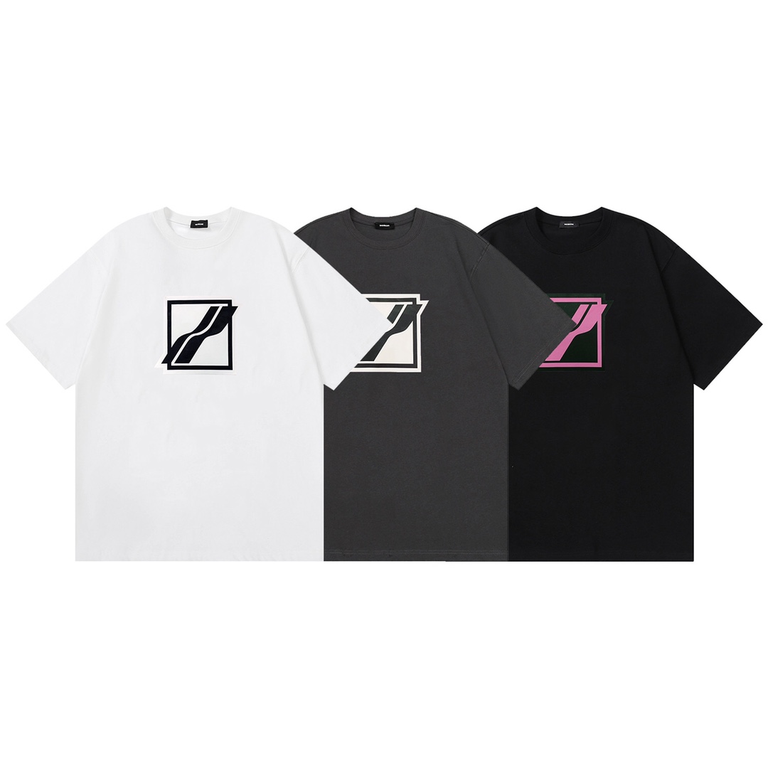 W033# 2022ss WE11DONE Logo de letras en bloque estampado camiseta suelta de manga corta 230g algodón puro, ¡c…