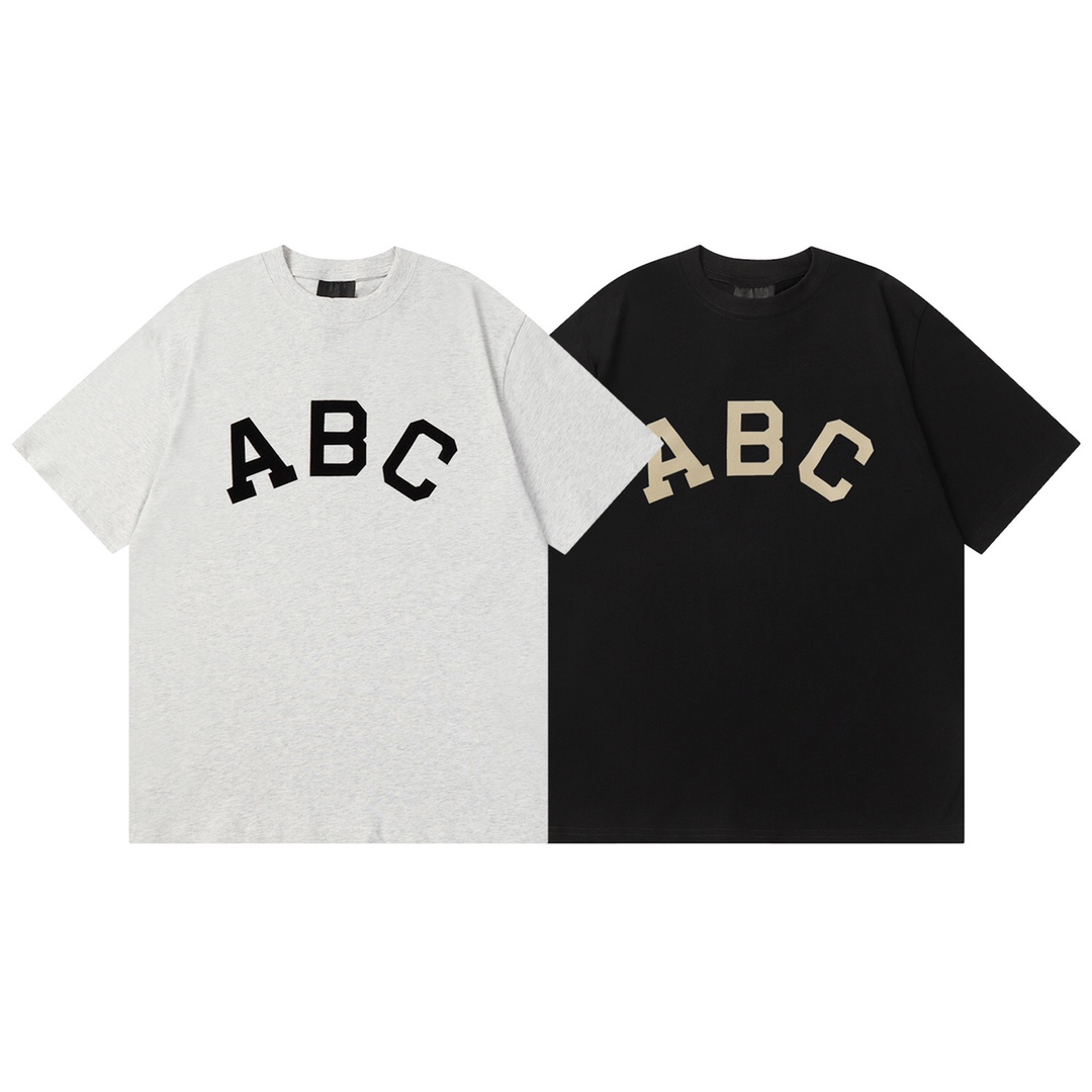 F033# 2024ss Nuevo FOG Fear of God camiseta de manga corta con logo ABC de felpa estilo Jerry ¡¡Alta calidad!! Tejido p…