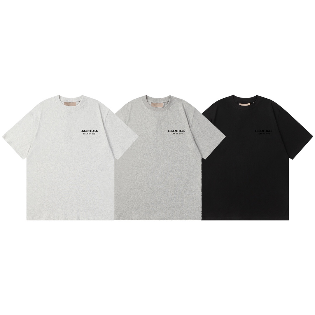 F051# 2024ss ESSENTIALS Fear of God FOG camiseta de manga corta con estampado de flocado y transferencia de alta calida…