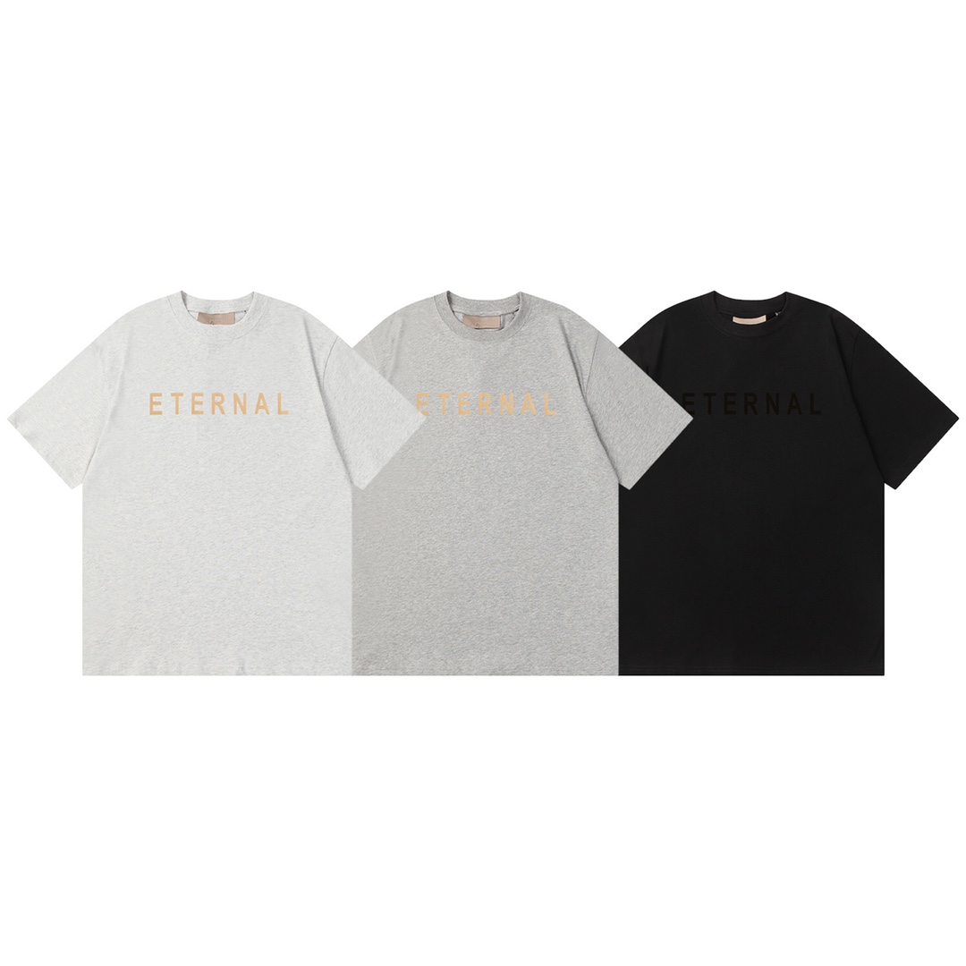 F058# 2024ss ESSENTIALS Fear of God FOG ETERNAL camiseta de manga corta de felpa personalizada de alta calidad. ¡¡Alta …