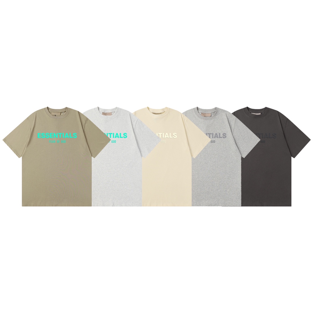 High-Quality Fear of God Essentials Silicone Print T-Shirts for 2025 – Original Custom Fabric - 图片 2