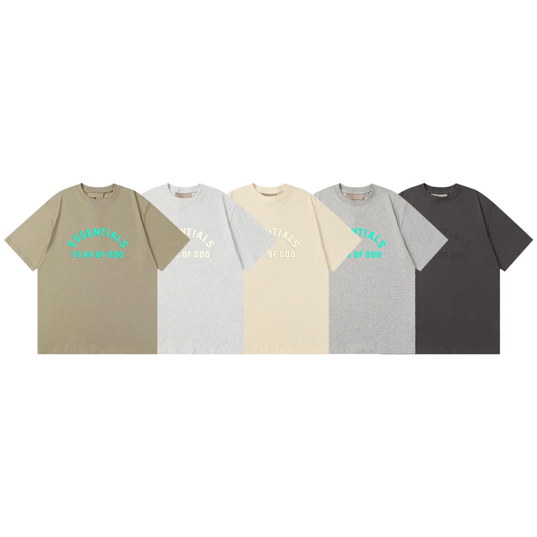 High-Quality Fear of God Essentials Silicone Printing T-Shirts for 2025 - 图片 2