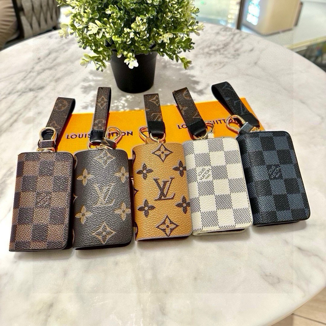 Louis Vuitton Classic Monogram Key Pouch Bag Charm and Car Keychain