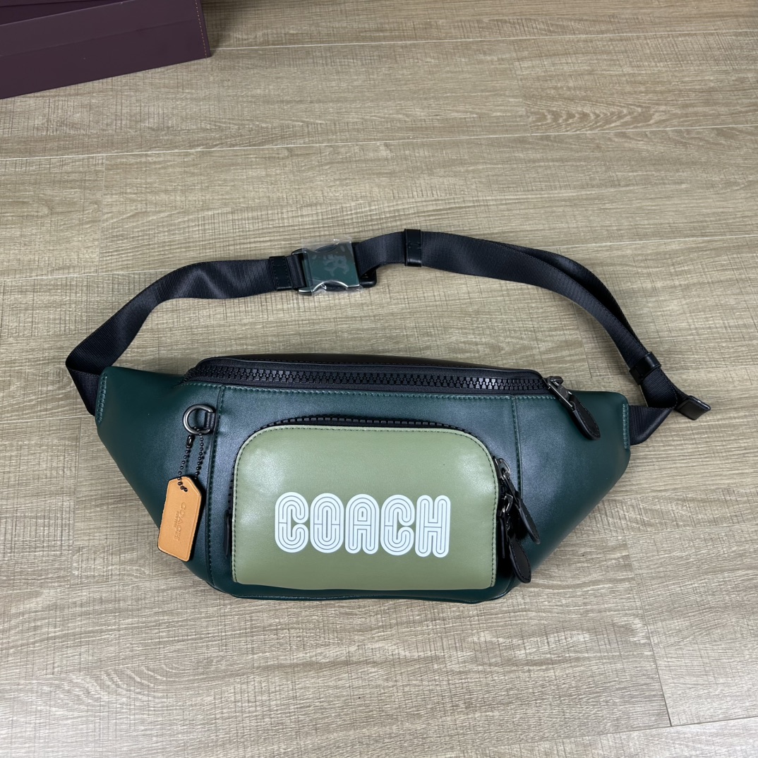 Coach C6653 标志TRACK 胸包腰包 PVC老花料配进口头层牛皮 客供五金 内置多功能袋