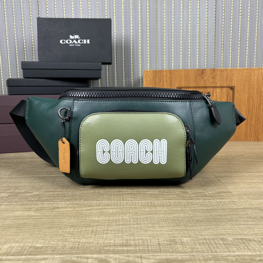 Coach C6653 标志TRACK 胸包腰包 PVC老花料配进口头层牛皮 客供五金 内置多功能袋