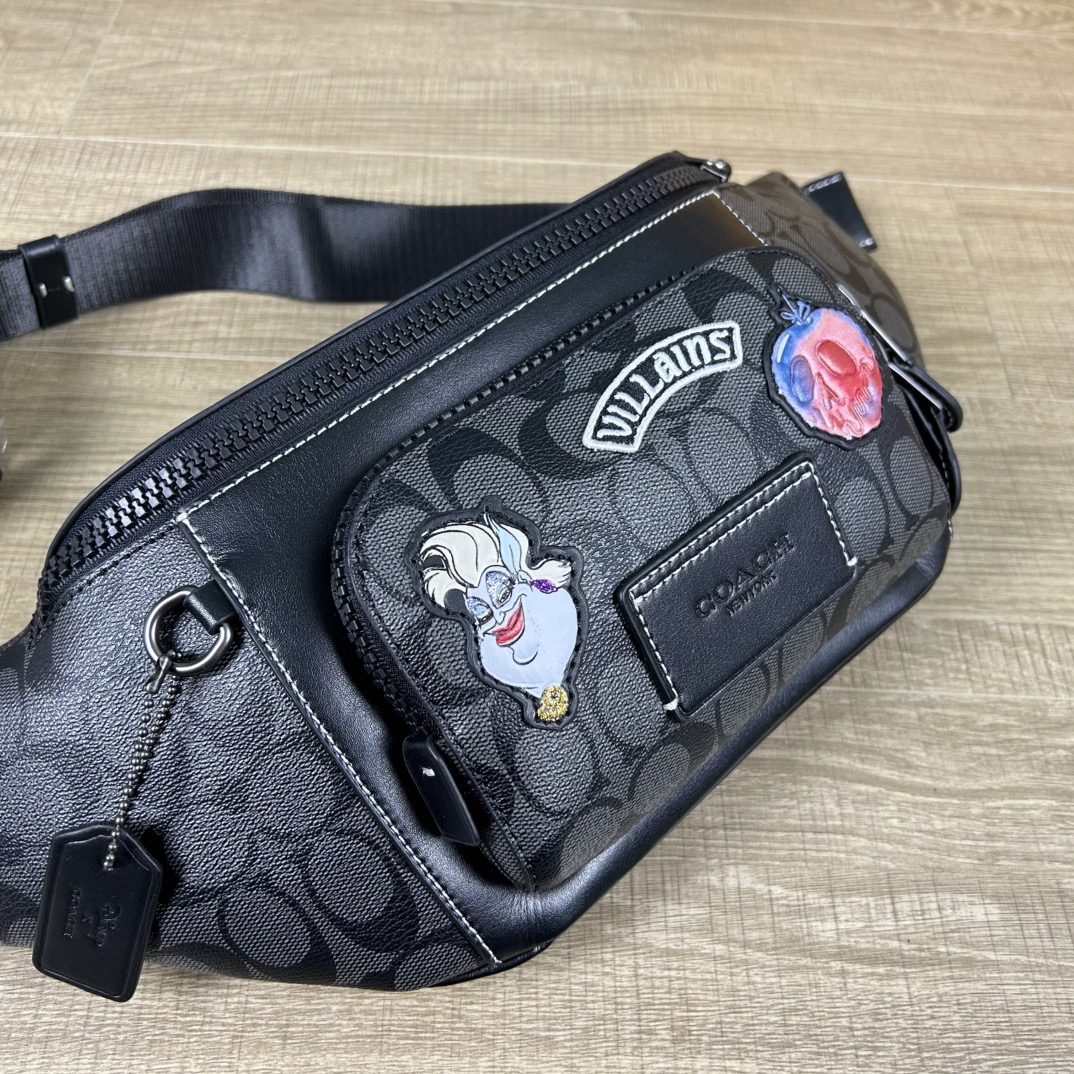 Coach CC038 标志TRACK 胸包腰包 PVC老花料配进口头层牛皮 客供五金 内置多功能袋