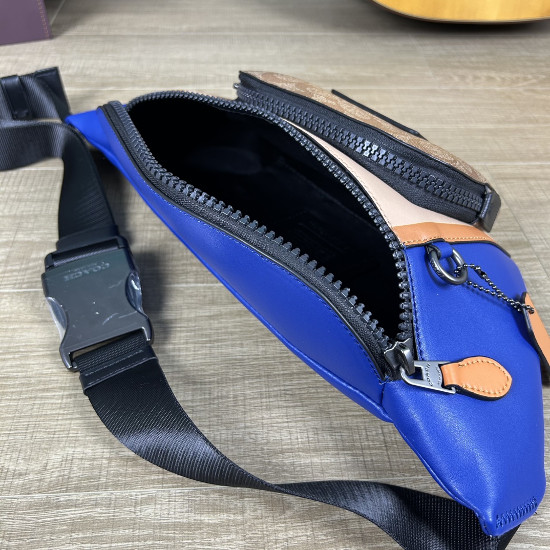 Coach C2724 标志TRACK 胸包腰包 PVC老花料配进口头层牛皮 客供五金 内置多功能袋