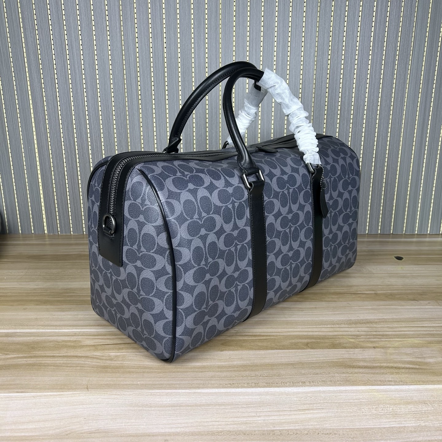 Coach C5305 蓝色 最新老花 旅行包、内置隔层、长肩带可调节、可拆卸、单扣斜挎手提包、大容量旅游、出差、商务 登机包、品质 长45cmx高26cmx宽21