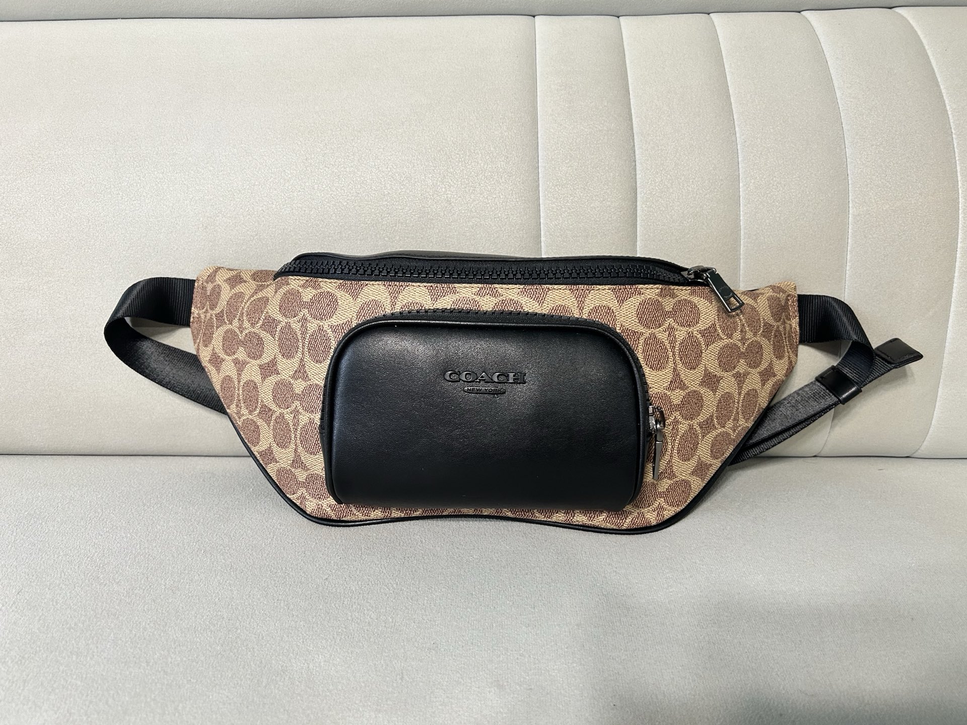 Coach CT714 标志TRACK 胸包腰包 PVC老花料配进口头层牛皮 客供五金 内置多功能袋