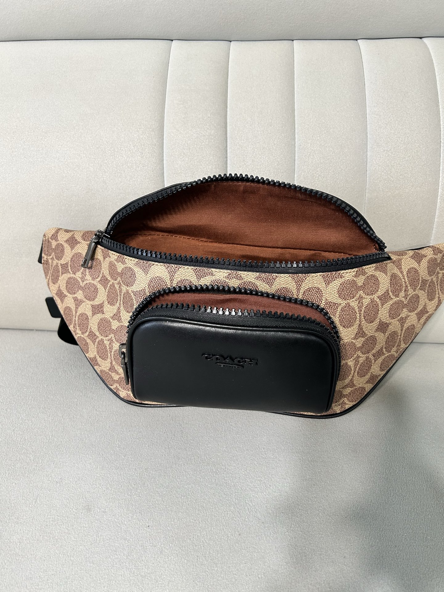Coach CT714 标志TRACK 胸包腰包 PVC老花料配进口头层牛皮 客供五金 内置多功能袋