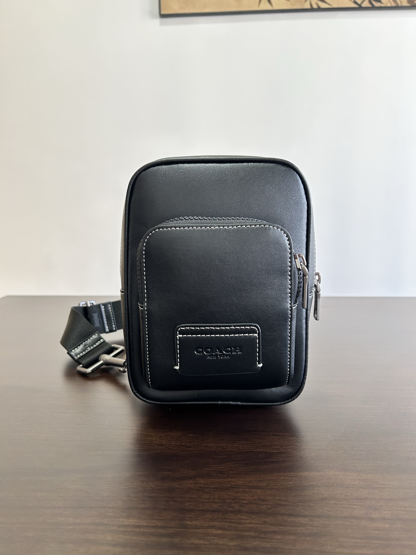 Coach 新款COACH蔻驰CX071奥莱WEST牛皮男款斜背包胸包