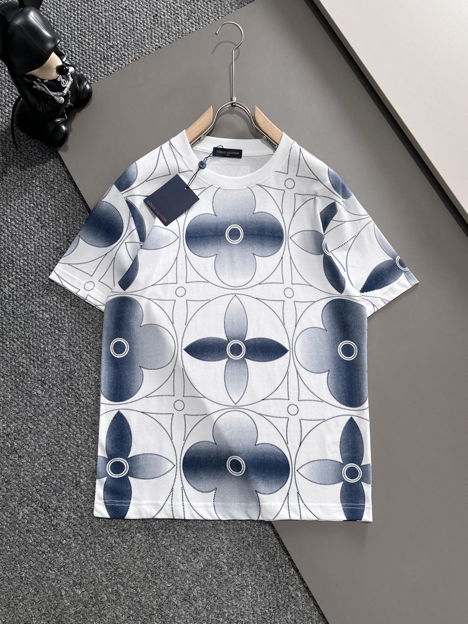 Louis Vuitton Clothing T-Shirt Printing Cotton Short Sleeve