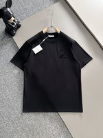 Loewe Clothing T-Shirt Black White Cotton Fashion Short Sleeve