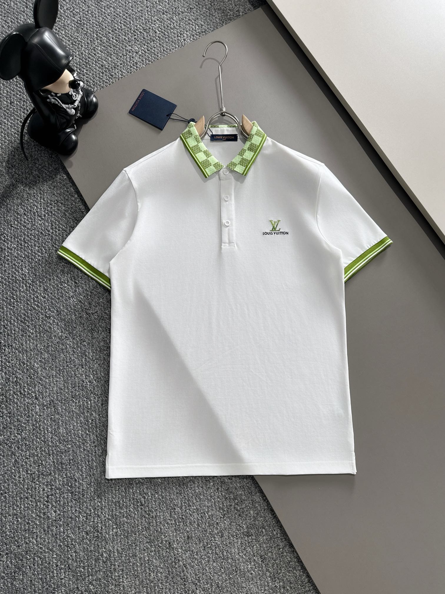 Louis Vuitton Kleidung Polo T-Shirt Schwarz Weiß Stickerei Frühling/Sommer Kollektion Fashion