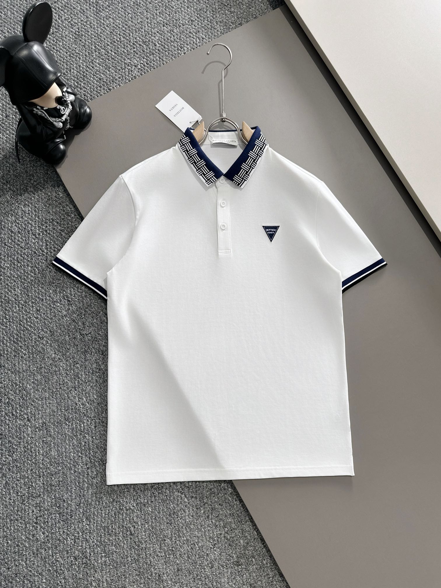 Bottega Veneta AAAAA+
 Kleidung Polo T-Shirt Blau Weiß Stickerei Frühling/Sommer Kollektion Fashion