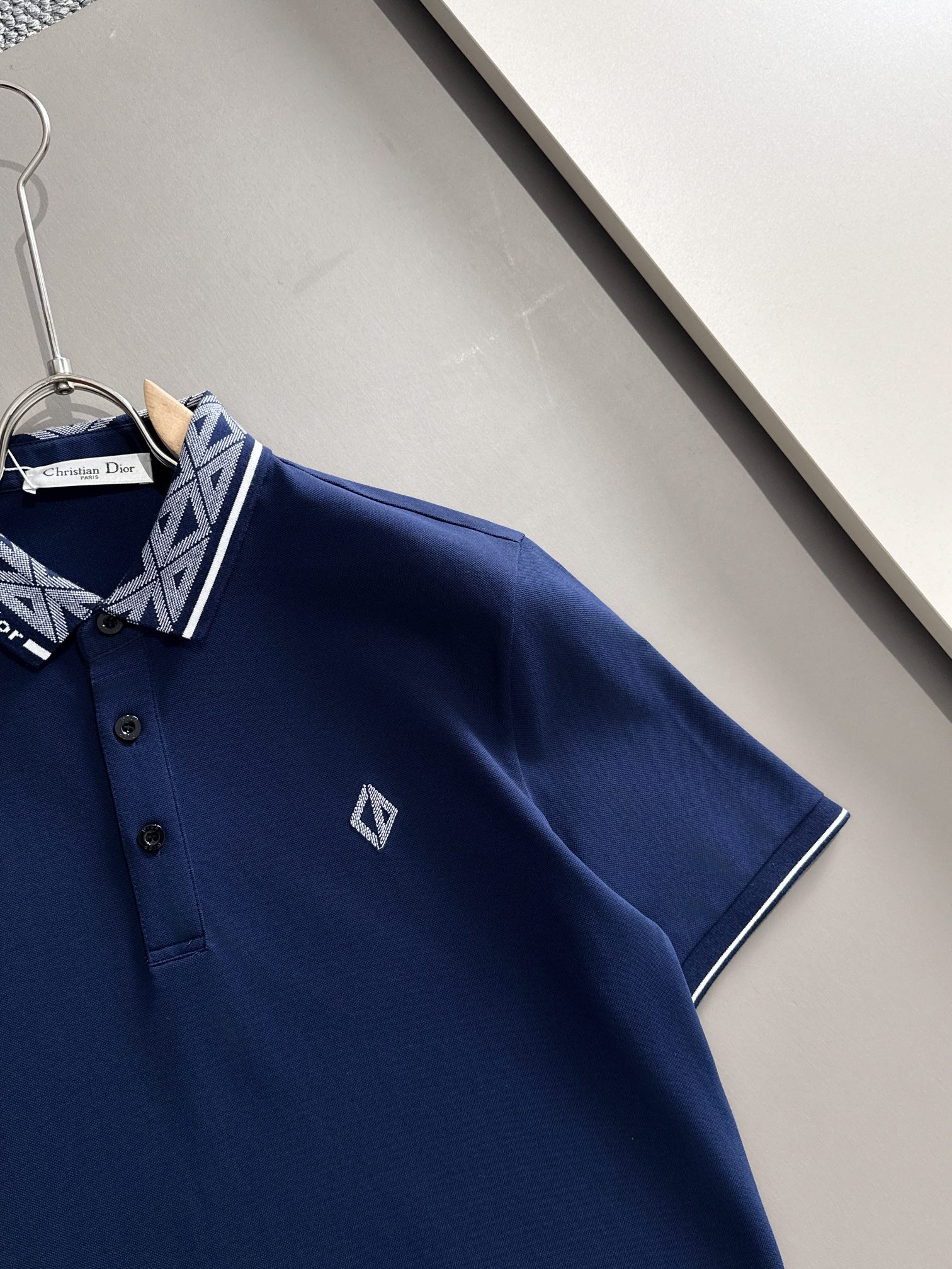 P迪奥245SS新款春夏短袖翻领T恤Polo，最高版本客供定制高端朱地面料简单时尚款，拼色螺纹超级好看！