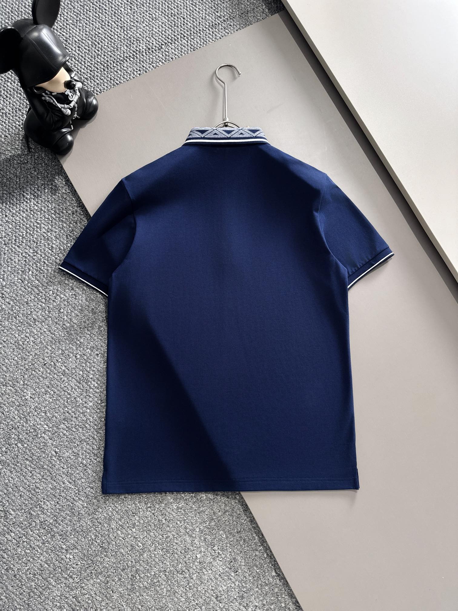 P迪奥245SS新款春夏短袖翻领T恤Polo，最高版本客供定制高端朱地面料简单时尚款，拼色螺纹超级好看！