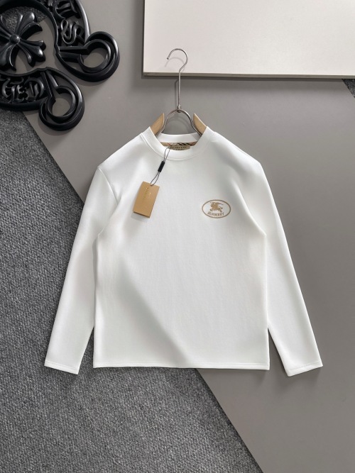 Burberry Men's White Long Sleeve T-Shirt with Logo, Casual & Stylish 1 Burberry Men's White Long Sleeve T-Shirt with Logo, Casual & Stylish